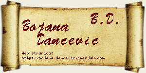 Bojana Dančević vizit kartica